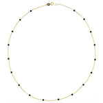 14k Solid Gold Jade Pave Row Necklace - alternate view 4