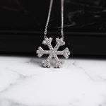 925k Sterling Silver Snowflake Necklace