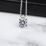 925k Sterling Silver Solitaire Necklace - alternate view 2