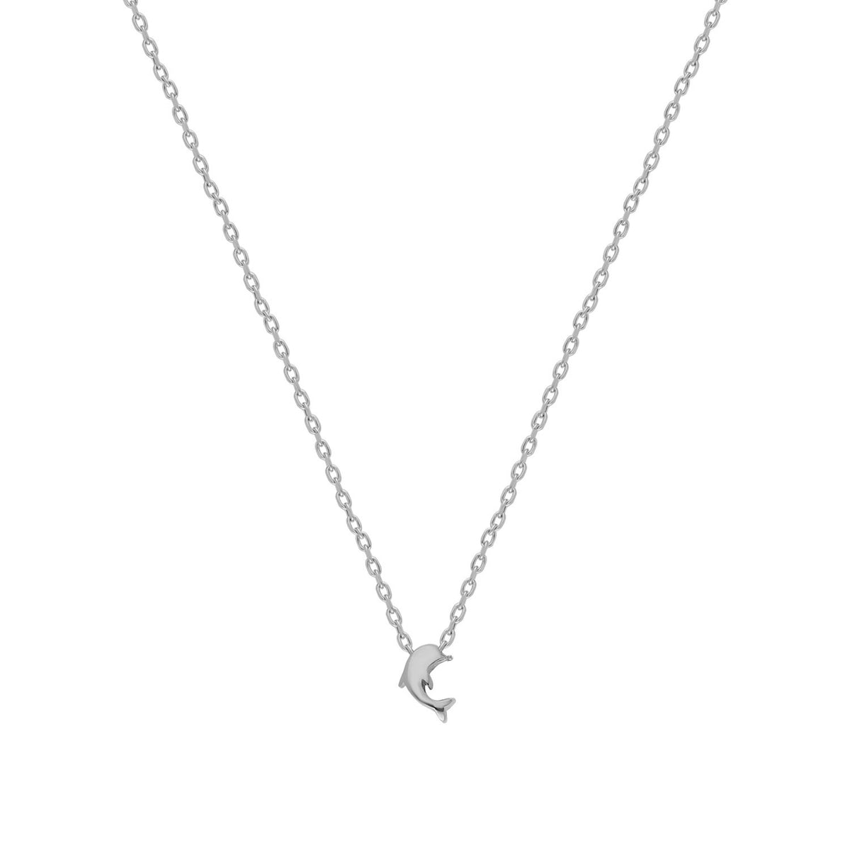 925k Sterling Silver Dolphin Necklace
