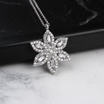 925k Sterling Silver Flower Necklace