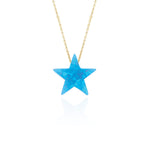 14k Solid Gold Opal Star Necklace