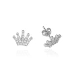 925k Sterling Silver Crown Earring