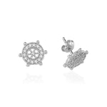 925k Sterling Silver Rudder Pave Earring