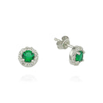925k Sterling Silver Round Anthurage Earring