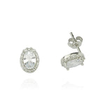 925k Sterling Silver Oval Anthurage Earring