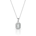925k Sterling Silver Baget Pave Necklace - alternate view 3