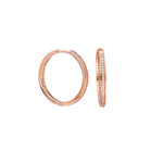 925k Sterling Silver 2 cm Pave Circle Earring