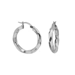 925k Sterling Silver 2 cm Twisted Circle Earring