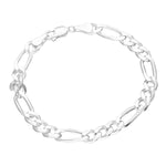 925k Sterling Silver Figaro Chain Bracelet