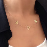 14k Solid Gold Ankle Bird Necklace - alternate view 2