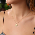 14k Solid Gold Snowflake Necklace