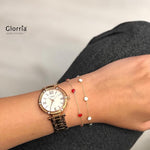 14k Solid Gold Red Pave Bracelet - alternate view 2