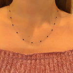 14k Solid Gold Lapis Pave Row Necklace - alternate view 2
