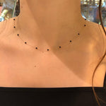 14k Solid Gold Onyx Pave Row Necklace - alternate view 3