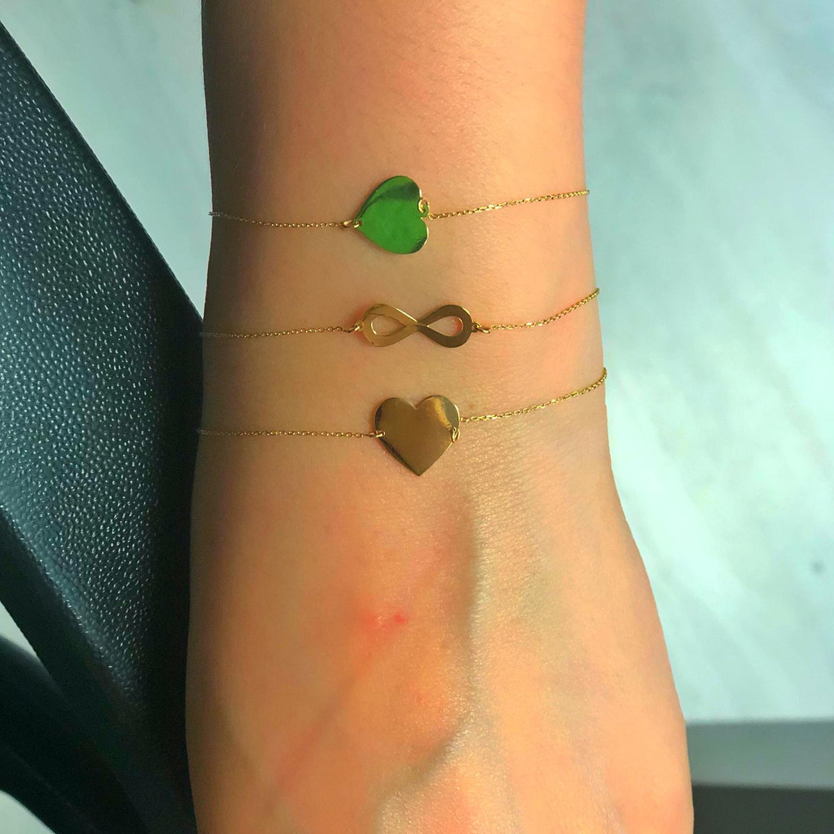 14k Solid Gold Infinity Bracelet - alternate view 2