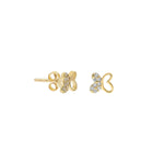 14k Solid Gold Pave Butterfly Earring