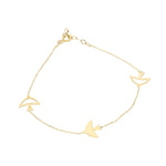 14k Solid Gold Ankle Bird Bracelet