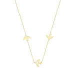 14k Solid Gold Ankle Bird Necklace