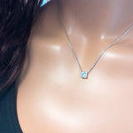 925k Sterling Silver Solitaire Necklace - alternate view 2