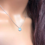 925k Sterling Silver Clover Solitaire Necklace - alternate view 2
