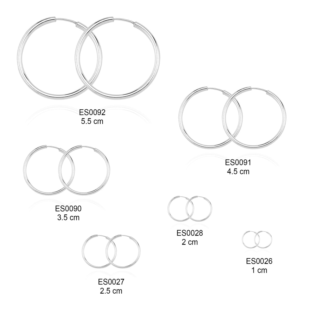 925k Sterling Silver 1 cm Circle Earring - alternate view 2