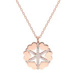 925k Sterling Silver Heart Snowflake Necklace