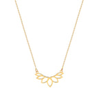 14k Solid Gold Lotus Flower Necklace