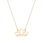 14k Solid Gold Lotus Flower Necklace