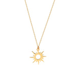 14k Solid Gold Sun Necklace - alternate view 3