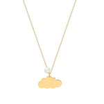 14k Solid Gold Pearl Cloud Necklace - alternate view 2