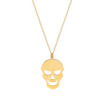 14k Solid Gold Skull Necklace