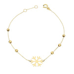 14k Solid Gold Dorika Snowflake Bracelet