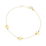 14k Solid Gold Star Bracelet