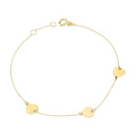 14k Solid Gold Heart Bracelet