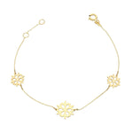 14k Solid Gold Snowflake Bracelet - alternate view 2