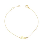 14k Solid Gold Leaf Bracelet