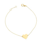 14k Solid Gold Heart Bracelet