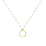 14k Solid Gold Circle Necklace