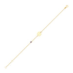 14k Solid Gold Clover Curb Bracelet - alternate view 2