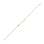14k Solid Gold Heart Curb Bracelet - alternate view 2