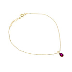 14k Solid Gold Drop Anklet