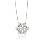 925k Sterling Silver Snowflake Necklace