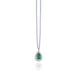 925k Sterling Silver Drop Pave Necklace
