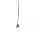 925k Sterling Silver Drop Pave Necklace