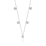 925k Sterling Silver Row of Paves Necklace