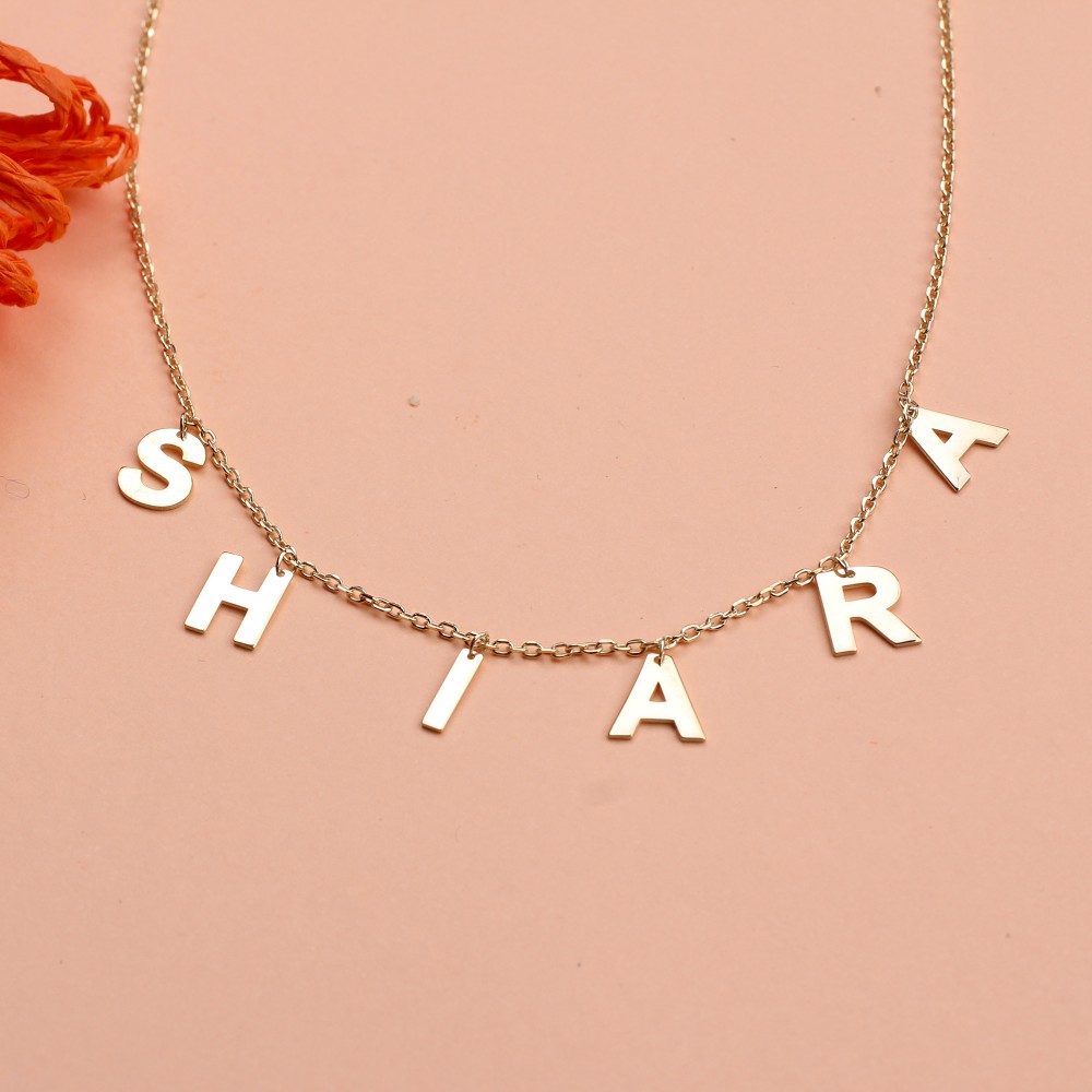 Glorria Silver Pave Initial Necklace