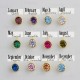 Glorria 925k Sterling Silver Personalized Birthstone Silver Chain Ring