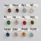Glorria 925k Sterling Silver Personalized Birthstone Sterling Silver Round Ring