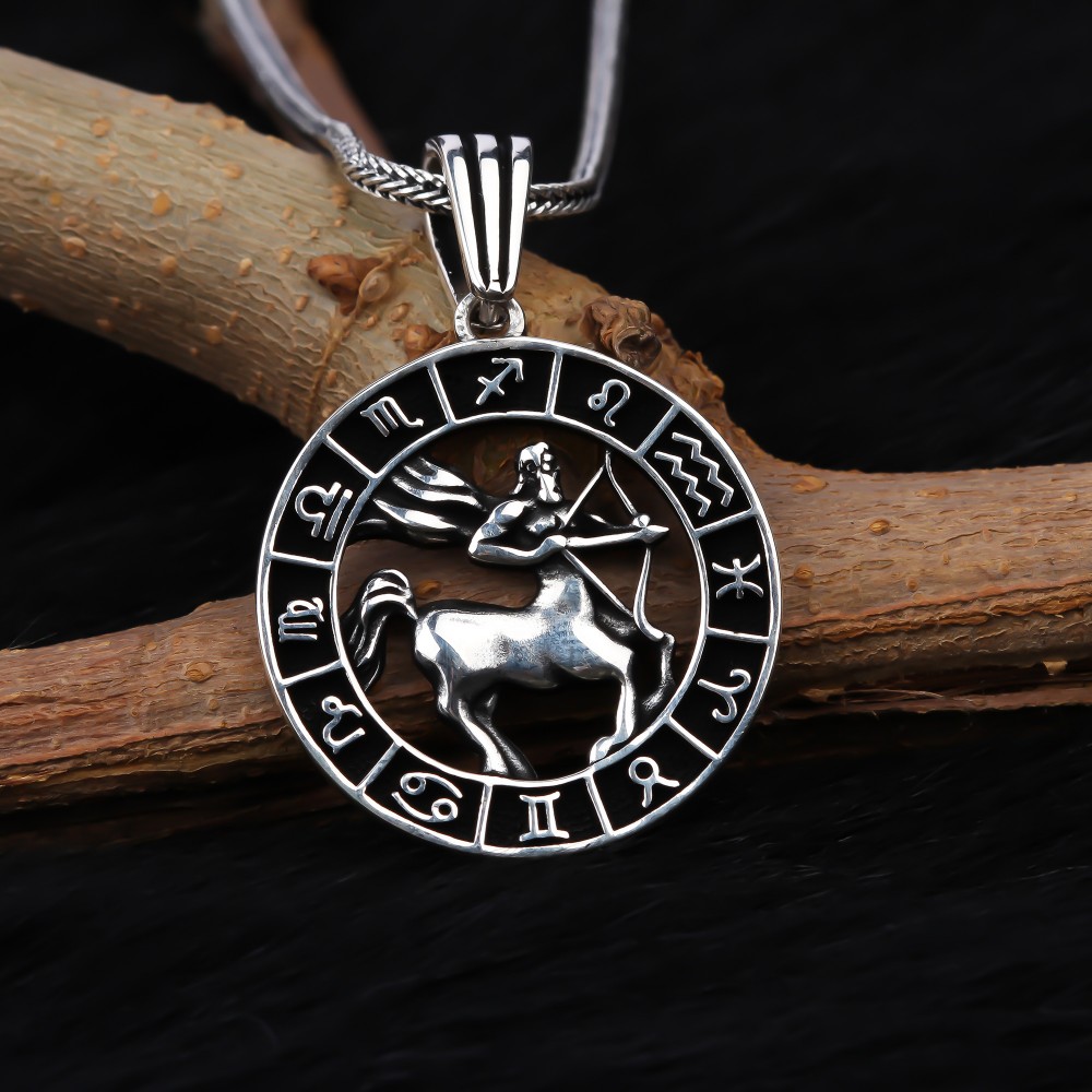 Scorpio Sagittarius Necklace For Men Lucky Horoscope Amulet Stainless Steel  Round Pendant Zodiac Astrology Jewelry Wholesale - AliExpress